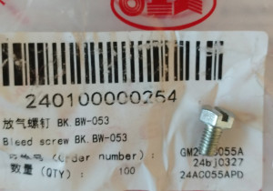 Гвинт для випуску повітря BK.BW-053 240100000254